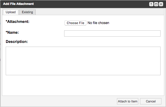 In Add File Attachment window, select Upload tab then choose a file to attach.