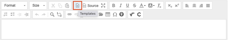 Select Templates icon in the rich text toolbar.