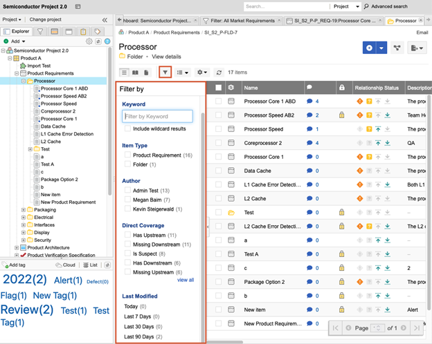 Select Projects > Project, then select a project.