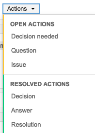 Use the Actions menu to respond to a request.