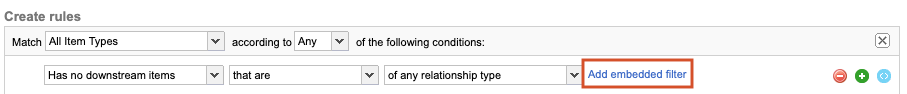 Select Add embedded filter to add a sub-filter and limit results to a specific file type.