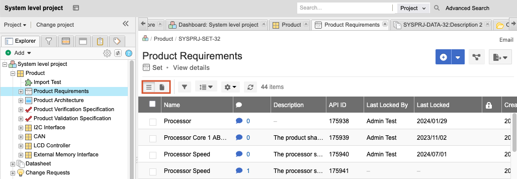 An item is selected in the Explorer Tree and the details panel has Reading View highlighted in the top toolbar.