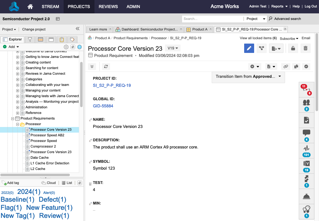 Your workspace consists of the Explorer Tree, details panel that displays information about the selection in the Explorer Tree, toolsbars, and widgets, which you can customize.
